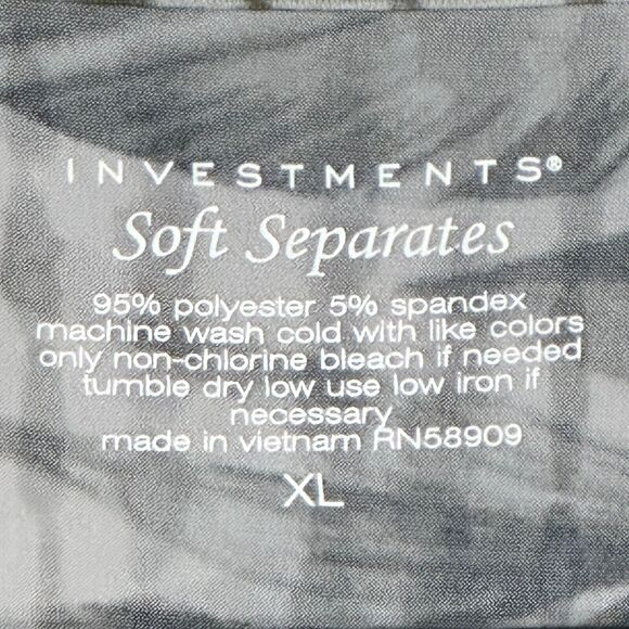 Investments Soft Separates Women's Dress Size XL Leaves V-neck Faux Wrap Midi - Picture 8 of 11